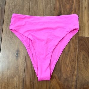SKIMS Signature Swim Mid Waist Bottom Taffy Hot Pink